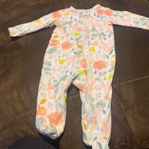 Floral double zip footie Pjs.